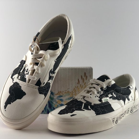 vans era save our planet marshmallow & black skate shoes
